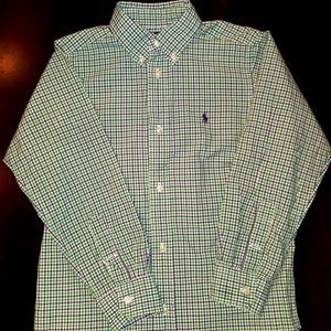 Ralph Lauren size 7 purple/green checkered oxford